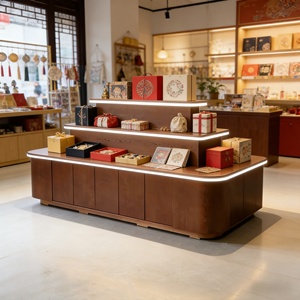 Vitrina Cuadrada de Madera Maciza Marca SEM con Luz LED, Portátil y Personalizable para Supermercados, Centros Comerciales y Exposiciones - Product Image 3