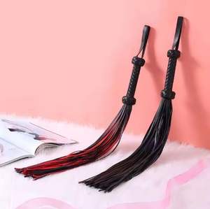 Кожаный плетёный хлыст SM с ручкой из ПУ для БДСМ-игр, аксессуары для ролевых игр, эротические игрушки для взрослых, хлысты для бондажа - Product Image 1