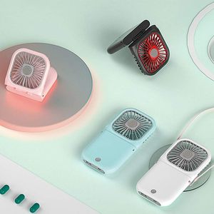 F20 Usine En Gros 3000Mah Mini USB Rechargeable Ventilateur Mobile Téléphone Banque D'alimentation De Poche De Refroidissement Halter Ventilateur Pliant - Product Image 4