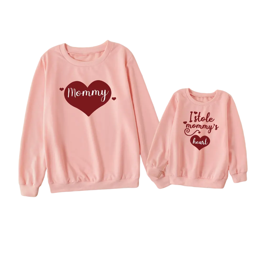 2022 Valentijnsdag Hart Brief Afdrukken Sweatshirt Voor Mama En Me Moeder Babygirl Bijpassende Outfit