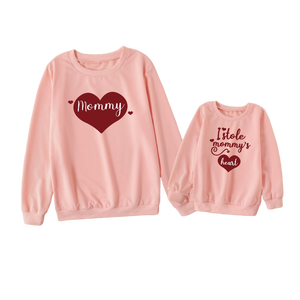 <span class=keywords><strong>Sudadera</strong></span> personalizada con estampado de letras <span class=keywords><strong>y</strong></span> corazones para el Día de San Valentín para mamá <span class=keywords><strong>y</strong></span> yo, traje a juego para madre <span class=keywords><strong>y</strong></span> niña, ropa familiar con logotipo privado - Product Image 1