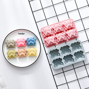 Moule en silicone en forme de <span class=keywords><strong>bouledogue</strong></span>, 6 pièces, pour gâteau, <span class=keywords><strong>chocolat</strong></span>, savon, décoration créative en résine animale, outil de pâtisserie, outil pour chiot - Product Image 2