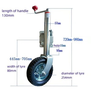 <span class=keywords><strong>Roue</strong></span> <span class=keywords><strong>jockey</strong></span> de remorque de tube de 57mm 2000lbs avec support de cric de remorque à <span class=keywords><strong>manivelle</strong></span> supérieure avec <span class=keywords><strong>roue</strong></span> solide de 10" - Product Image 5