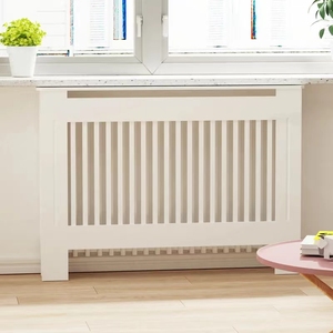Étagère de radiateurs modernes épaissir blanc à hautes lattes verticales couvercle de <span class=keywords><strong>radiateur</strong></span> armoire en <span class=keywords><strong>bois</strong></span> - Product Image 4
