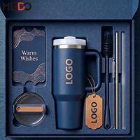 Ensemble cadeau de gobelets personnalisés avec logo, en acier inoxydable 304, isolés sous vide, avec couvercle à paille et poignée, disponibles en 20oz, 30oz, 40oz, livrés en boîte, pour cadeau