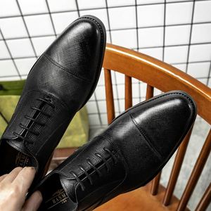 Classic Round Toe Ankle Chelsea Boots Casual Genuine Leather Engraved Hand Painted Soft Soled Lightweight Slip-On British Style - Product Image 2