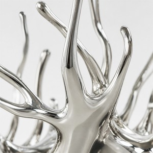 Escultura Abstracta Moderna de Acero Inoxidable Hecha a Medida, Ramas con Diseño de Salpicaduras Líquidas, Servicio de Fabricación OEM para Vestíbulos de Hoteles - Product Image 3