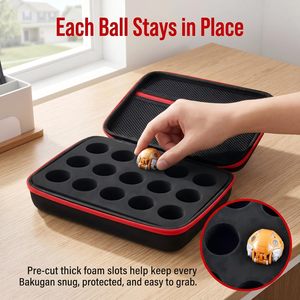 Étui de transport pour figurines <span class=keywords><strong>Bakugan</strong></span>, BakuCores, jouets pour enfants, organiseur de rangement avec 15 emplacements en mousse et poche en filet pour cartes - Product Image 5