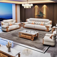 Canapé en forme de L en cuir véritable et bois d'ébène, mobilier de salon moderne haut de gamme, nouveau style chinois, canapé en bois massif pleine grain