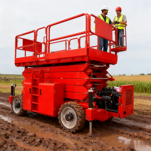 ลิฟต์กรรไกรแบบไฮดรอลิกลิฟต์นั่งร้านไฟฟ้าขนาดเล็กควบคุมด้วยมือ - Product Image 1