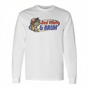 Camiseta de manga larga para aventuras de pesca al aire libre, cuello redondo unisex para adultos, estampado digital con temática de la naturaleza - Product Image 3