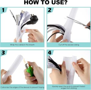 Organizador de Cables Trenzado de Nailon Jiaen, Protector de Cables, Cubierta de Cables, Tubo para Cables, Organizador de Cables para Teléfono, Cable Trenzado - Product Image 5