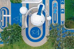 Structures de jeux d'extérieur personnalisées de qualité commerciale, de forme géométrique blanche, avec rondel et équipement d'escalade tunnel en filet - Product Image 4