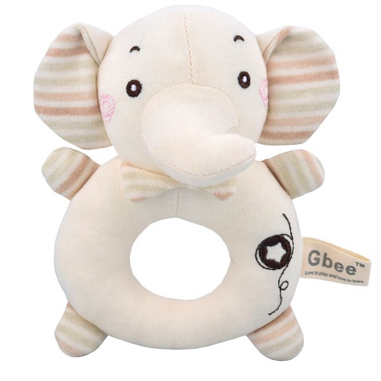 Hochet à main rond éléphant (carton)