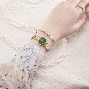 นาฬิกาข้อมือสุภาพสตรีคลาสสิกโลหะผสมควอตซ์ญี่ปุ่นกันน้ำสำหรับผู้หญิงชุดของขวัญวันวาเลนไทน์สำหรับผู้หญิง - Product Image 4