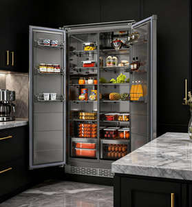 Réfrigérateur-congélateur à portes françaises en acier inoxydable sans givre, ventilation inférieure, design intégré à portes françaises - Product Image 1