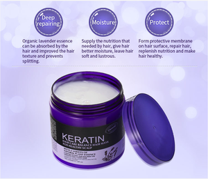 Mascarilla para el cabello con queratina y colágeno OEM, tratamiento de colágeno, reparación hidratante natural, mascarilla acondicionadora para el cabello profunda - Product Image 2