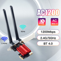Adaptador de Red PCI Express de Doble Banda 2.4G y 5G AC1200 1200Mbps BT4.0 Wifi 5, Tarjeta PCI-E