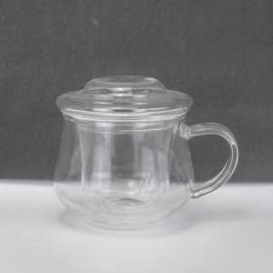 Tasse à thé en verre résistant à la chaleur à haute teneur en borosilicate de 300ml <span class=keywords><strong>avec</strong></span> <span class=keywords><strong>infuseur</strong></span> et couvercle Produit de boisson de qualité - Product Image 4