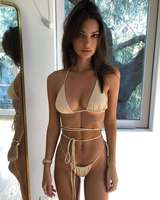Maillots de bain pour femmes, modèles européens et américains tendance 2024, maillot de bain simple à bande, maillot de bain sexy, mini bikini