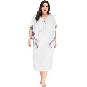 Commercio all'ingrosso della fabbrica Plus Size Sexy manica a farfalla estate Beachwear donna vestito bianco copricostume da <span class=keywords><strong>spiaggia</strong></span> - Product Image 5