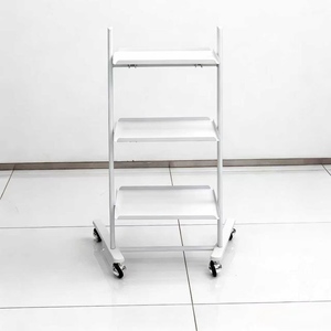 รถเข็นสเตนเลสสตีลแบบพับได้สำหรับร้านเสริมสวย ดีไซน์ทันสมัย ล้อ 4 ล้อ เคลื่อนย้ายง่าย แข็งแรง ทนทาน เหมาะสำหรับร้านทำผม ยืดผม และทำสีผม - Product Image 5