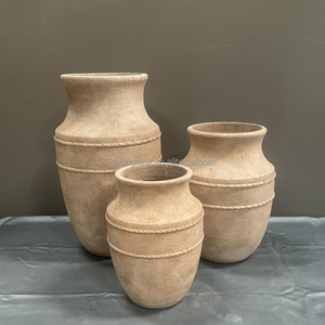 Traditional Type Fiber Cement Flower Pots with Drainage Hole For Garden Outdoor/Indoor Use Home Shopping Mall - Product Image 2