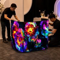 Pantalla LED Curva P2 Personalizada, Flexible, a Todo Color, para Bar, Cabina de DJ, Recepción y Tienda