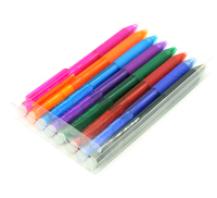 Stylos gel effaçables rétractables à clic, 10 couleurs, effacement à la chaleur avec gomme intégrée