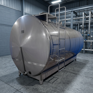 Tanque de enfriamiento de leche industrial automático de acero inoxidable, tanque de almacenamiento horizontal con camisa de enfriamiento para procesamiento lácteo - Product Image 5