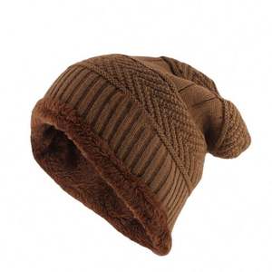 Gorro de Invierno para Hombre K104, Gorros Negros Tejidos, Gorro de Otoño Grueso y Cálido, Gorro de Punto Suave para Hombre, Gorros de Punto de Algodón - Product Image 6