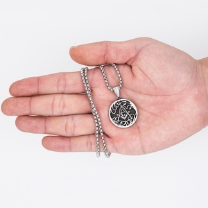 Collar Masónico de Estilo Vintage para Hombre, Colgante Grande Plateado con la Letra G, Joyería de Acero Inoxidable con Amuleto Masónico - Product Image 2