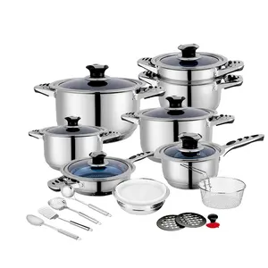 Ensemble de casseroles à induction, 12, 21/30, 40, 50, 60 ou 80 pièces, en acier inoxydable, thermo-réactif, avec couvercle en verre bleu, offre spéciale, livraison depuis l'allemagne