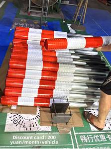 Junxiao Stalen Buis Waarschuwing Anti-Botsing Vaste Weg Verkeersbarrière Reflecterende Isolatie Grondstapel Fabriek Directe Verkoop - Product Image 2
