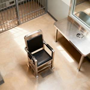 Ghế thẩm vấn bằng thép không gỉ. Thích hợp cho các nhà tù và trung tâm giam giữ. Dùng để giám sát tù nhân. - Product Image 2