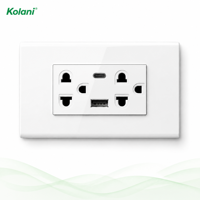 120 Modüler Dikey 6 Delikli Evrensel Duvar Prizi, USB-A Tip-C Hızlı Şarj Portlu, 16A 250V Gizli Priz, Otel Kullanımı İçin