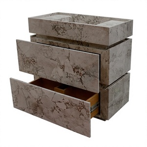 Mueble de Baño de Mármol Personalizado, Moderno, Independiente, con Cajón, para Proyectos de Hoteles y Villas - Product Image 1