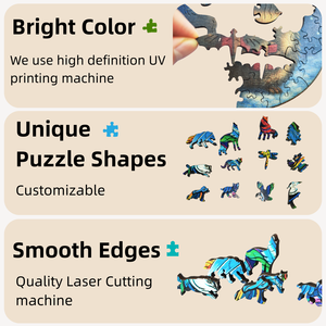 Chất lượng cao A4 4mm Câu Đố động vật ván ép laser cắt ghép hình bằng gỗ câu đố cho thu hiển thị - Product Image 4