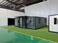 Maison conteneur extensible de luxe moderne de 20 pieds et 40 pieds avec salle de bain complète, mur de verre préfabriqué, prix raisonnable, en acier pour usage en boutique