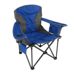 Chaise de camping pliable d'extérieur à dossier haut avec accoudoirs, cadre en aluminium portable, bleu saphir, pour jardin - Product Image 5