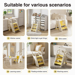 Escalera antideslizante para bebé, ayudante de baño, inodoro para niños, ayudante de aprendizaje debajo del fregadero, taburete con asas de seguridad - Product Image 3