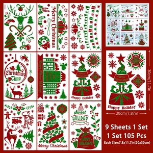 Navidad brillo nieve Castillo ventana se aferra conjunto oro polvo copo de nieve pegatinas estáticas para vidrio DIY vacaciones hogar Decoración invierno <span class=keywords><strong>Magi</strong></span> - Product Image 6