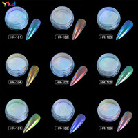 Poudre à ongles effet miroir magique Aurora transparente 9 couleurs YICAI, effet caméléon super Hypeshift Aura Chamilian pour ongles