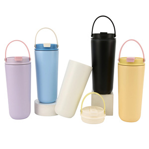 Termo Portátil de Acero Inoxidable de 620 ml (21 oz), Ligero y Práctico, Taza Deportiva Multifuncional para Bebidas, Taza de Café para Viajes <span class=keywords><strong>en</strong></span> Auto con Pajita - Product Image 2