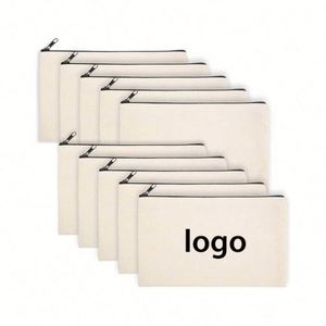 Sac cosmétique en toile réutilisable avec fermeture éclair, écologique, pour l'école, le bureau, les voyages, les crayons, le maquillage, en vrac, pour sublimation - Product Image 1