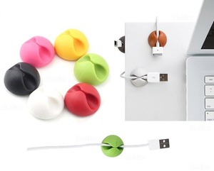 Onlyoa Colorful Reusable Office Home Use 5-Channel Desktop Silicone <strong>Desk</strong> Cable Organizer - Product Image 6