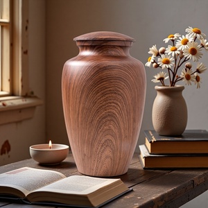 Urna Funeraria de Aleación de Aluminio con Acabado Imitación Madera, Ecológica, Personalizable, para Cenizas de Adultos/Mascotas, Sellada, Elegante y Conmemorativa - Product Image 4