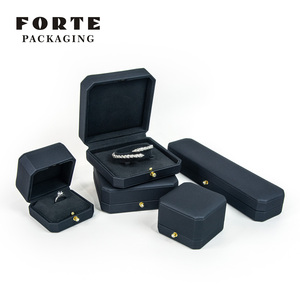 FORTE Octagonal Shape OEM Custom PU Leather Pendant Jewelry Box Necklace Leather Boxes Earrings Rings Jewelry Box With Logo
