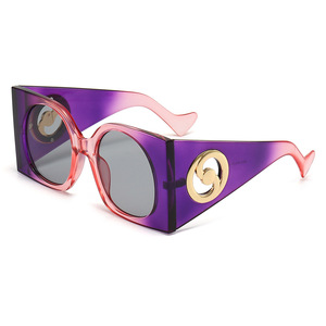 2024 Punk Oversized Square Colorful Women Sunglasses Fashion Vintage Rectangle Sun <strong>Glasses</strong> Green Gradient Trendy Shades Female - Product Image 4