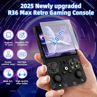 Console de jeu rétro portable R36MAX, écran de 4,0 pouces, mémoire de 64 Go, consoles de jeux vidéo, 30 émulateurs, écran non tactile, noir transparent